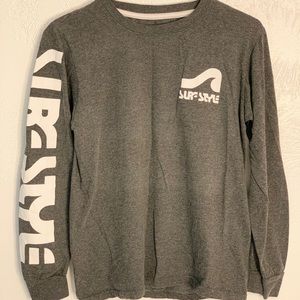 Surf Style Distressed Gray Long Sleeve